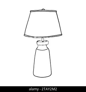 Night electric lamp. Vector illustration interior. Home decor bedside nightlightson a white background. Vector simple flat graphic illustration Stock Vector