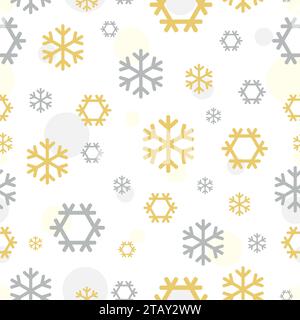 Seamless snowflakes pattern for continuous replicate. Vector Stock Vector
