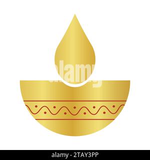 golden traditional Lamp Deepam Diya icon Stock Vector