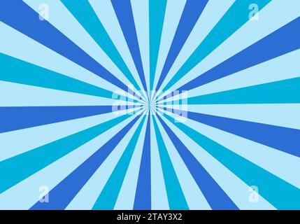 retro blue orange sun burst background with colorful stripes and rays vector Stock Vector