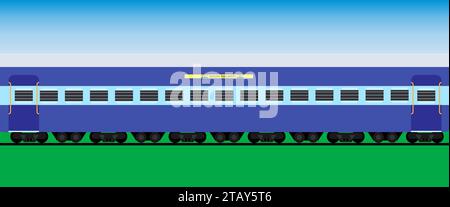 Indian train in the track Stock Vector