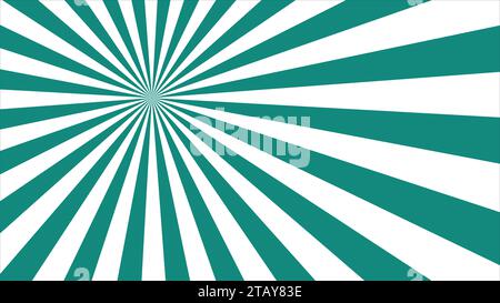 vintage retro green with white sun burst background with colourful stripes and rays vector Stock Vector