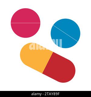 red and blue pills vector Stock Vector