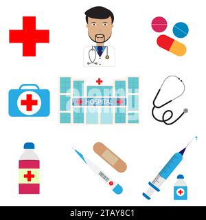 medical icons set vector illustration Stock Vector