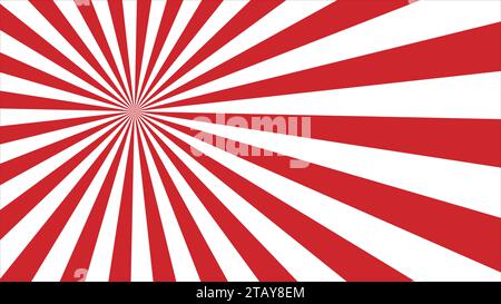 vintage red with white sun burst background with colourful stripes and rays vector Stock Vector