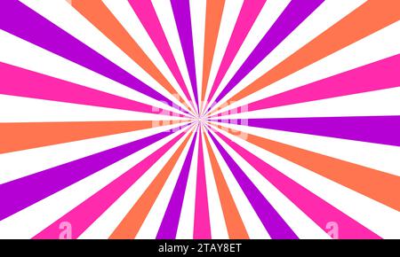 colourful pink and red sun burst background with colourful stripes and rays vector Stock Vector