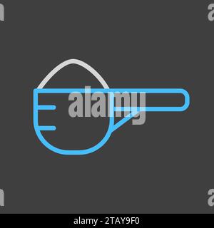 Spoon milk powder vector on dark background icon. Dairy product sign. Graph symbol for cooking web site and apps design, logo, app, UI Stock Vector