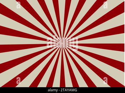 retro red sun burst background with colourful stripes and rays vector Stock Vector