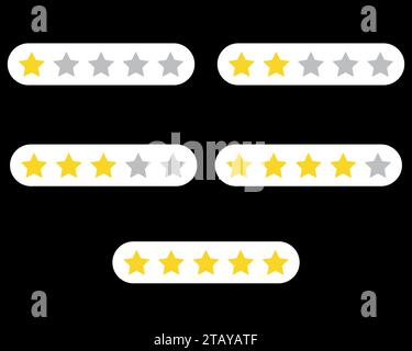 sets of 1 to 5 stars rating vector illustration Stock Vector