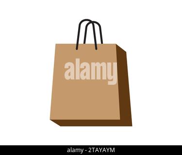 paper shopping bag isolated on white Stock Vector