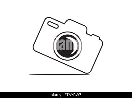 photo camera icon on white background Stock Vector