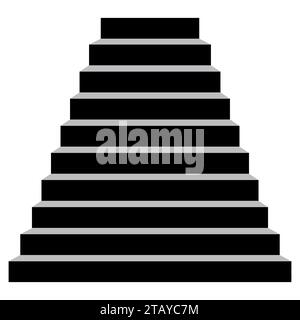 3d vector illustration of Stairs in BW Stock Vector