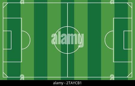 Soccer field or European Football field background template. Top view field vector illustration Stock Vector