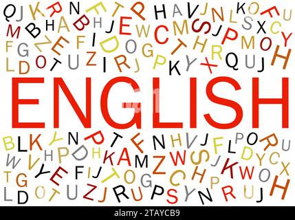 English Alphabets arranged seamless vector illustration Stock Vector