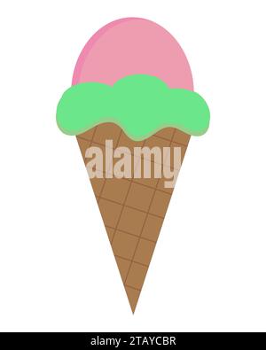 cone ice cream isolated on white Stock Vector