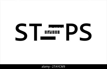 steps calligraphy with steps icon vector illustration Stock Vector