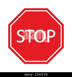 stop sign isolated on white Stock Vector
