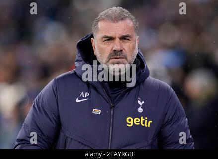 MANCHESTER, UK. 3rd Dec, 2023. Ange Postecoglou manager of Tottenham during the Premier League match at the Etihad Stadium, MANCHESTER. Picture credit should read: Andrew Yates/Sportimage Credit: Sportimage Ltd/Alamy Live News Stock Photo