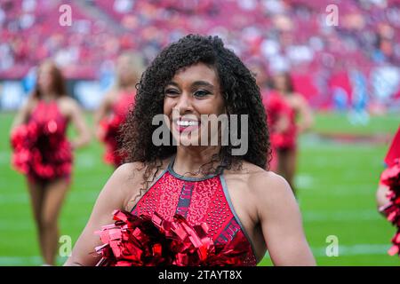 Tampa Bay, Florida, USA, December 3, 2023, Tampa Bay Buccaneers cheerleaders perform during the game at Raymond James Stadium. (Photo Credit: Marty Jean-Louis/Alamy Live News Stock Photo