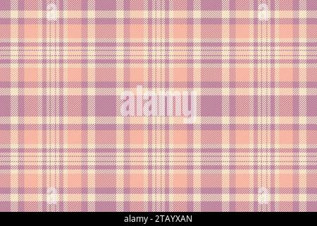 Textile pattern seamless of tartan background plaid with a vector check fabric texture in light and red colors. Stock Vector