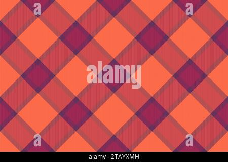 Pattern vector seamless of background plaid tartan with a check texture fabric textile in red and pink colors. Stock Vector