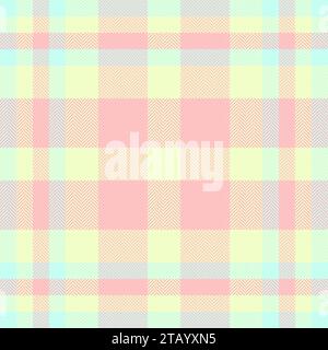 Plaid pattern check of seamless fabric textile with a vector tartan background texture in light color. Stock Vector