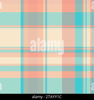 Fabric check seamless of texture pattern vector with a plaid textile tartan background in red and light colors. Stock Vector