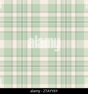 Seamless plaid check of textile background pattern with a fabric texture tartan vector in light and pastel colors. Stock Vector