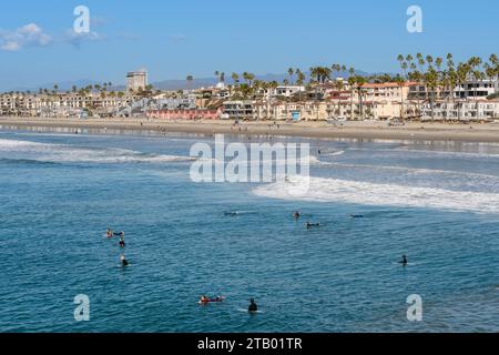 Weekend activity at Pier View North Beach, Oceanside, California, United States Stock Photo