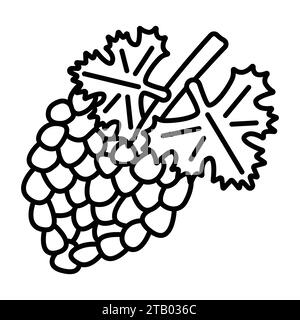 Bunch of grapes black line icon, monochrome vector pictogram Stock Vector