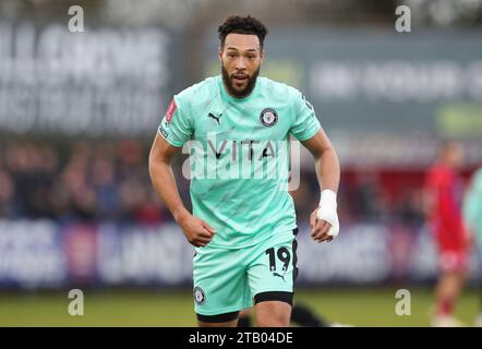 Aldershot, UK. 03rd Dec, 2023. Stockport County forward Kyle Wootton (19) during the Aldershot Town FC v Stockport County FC Emirates FA Cup 2nd Round match at The EBB Stadium, Aldershot, England, United Kingdom on 3 December 2023 Credit: Every Second Media/Alamy Live News Stock Photo