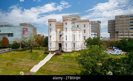 Baton Rouge, LA - December 1, 2023: The Old Louisiana State Capitol Building in Baton Rouge, LA Stock Photo