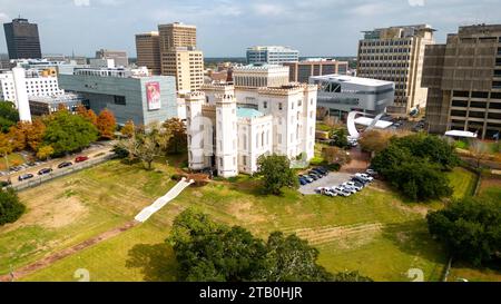 Baton Rouge, LA - December 1, 2023: The Old Louisiana State Capitol Building in Baton Rouge, LA Stock Photo