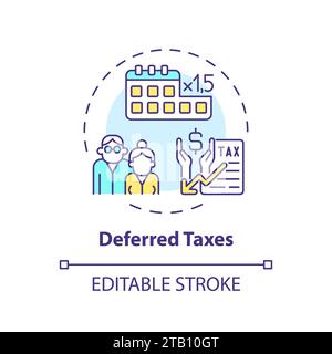 Deferred taxes multi color concept icon Stock Vector