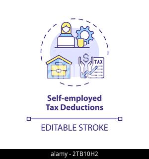 Self-employed tax deduction multi color concept icon Stock Vector