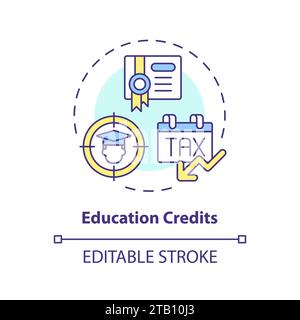 Education credits multi color concept icon Stock Vector