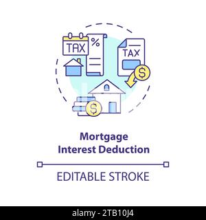Mortgage interest deduction multi color concept icon Stock Vector