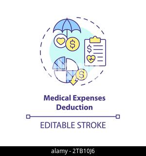 Medical expenses deduction multi color concept icon Stock Vector