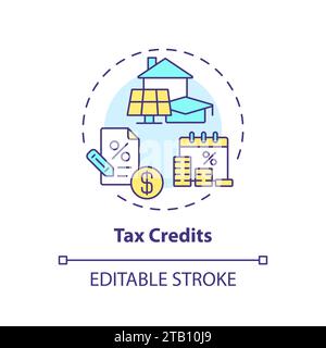 Tax credits multi color concept icon Stock Vector