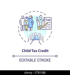 Child tax credit multi color concept icon Stock Vector