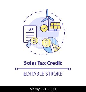 Solar tax credit multi color concept icon Stock Vector