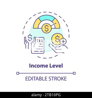 Income level multi color concept icon Stock Vector