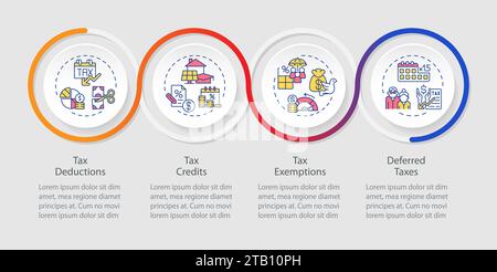 Tax benefits types loop infographic template app screen Stock Vector