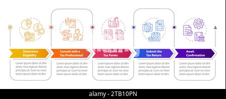 Apply for tax credits rectangle infographic template app screen Stock Vector