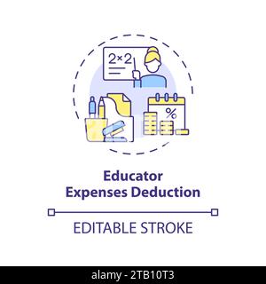 Educator expenses deduction multi color concept icon Stock Vector