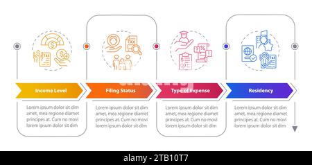 Criteria for taxpayers rectangle infographic template app screen Stock Vector