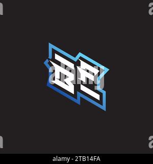 BF initial gaming team, youtube, twitch and clipart stock illustration logo Stock Vector