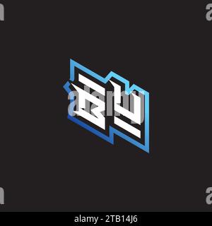 BU initial gaming team, youtube, twitch and clipart stock illustration logo Stock Vector