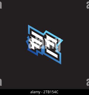 FF initial gaming team, youtube, twitch and clipart stock illustration logo Stock Vector