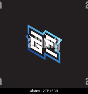 GF initial gaming team, youtube, twitch and clipart stock illustration logo Stock Vector